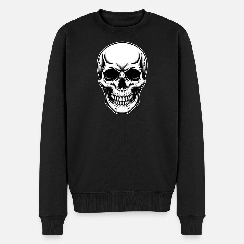 Skull Totenkopf Horror Motiv Gothic Biker - Männer Premium Bio Pullover - Schwarz