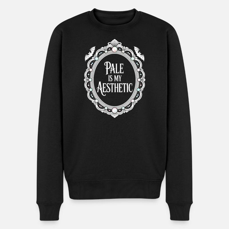 Pale Aesthetic Frame Typografie - Männer Premium Bio Pullover - Schwarz