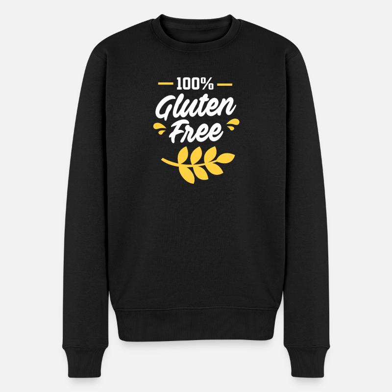 Glutenfrei - Männer Premium Bio Pullover - Schwarz