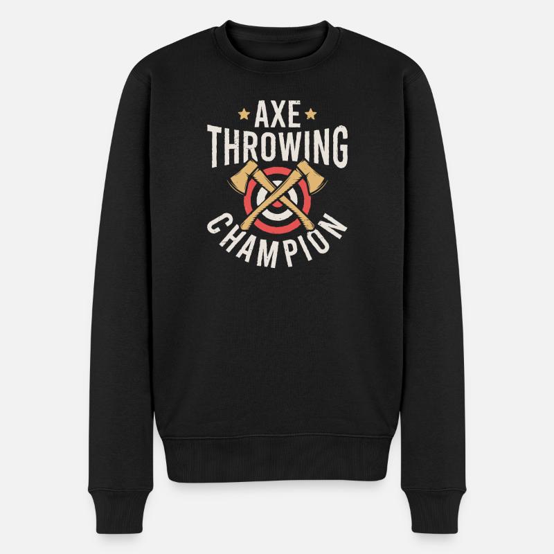 Axtwurf-Champion - Männer Premium Bio Pullover - Schwarz