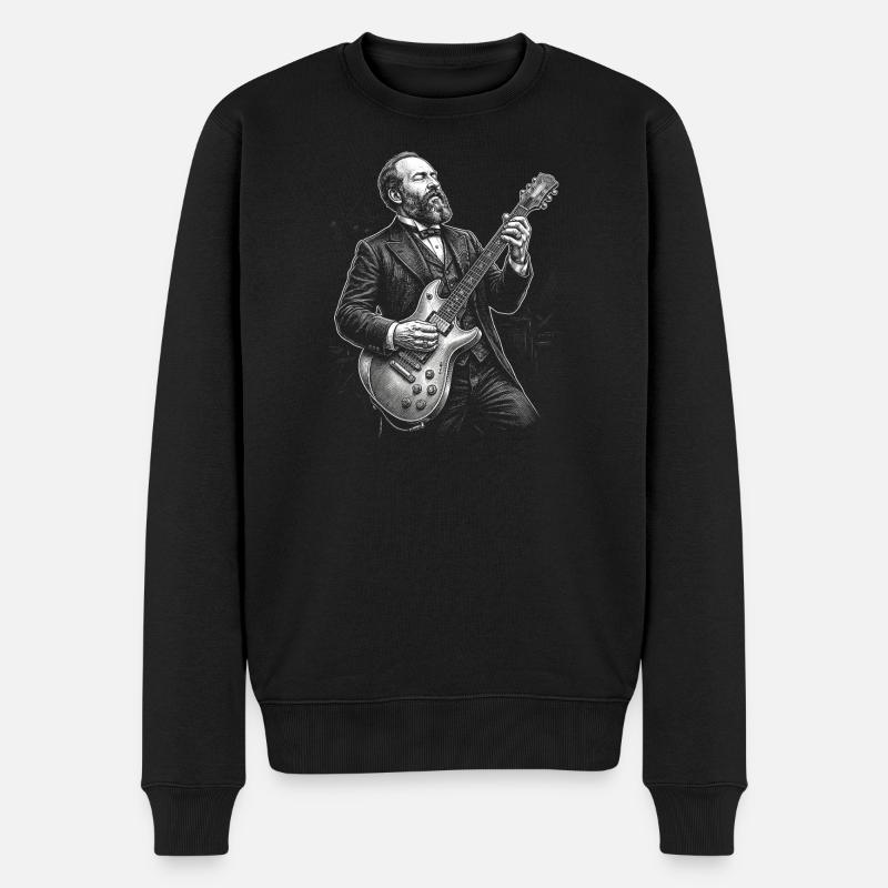James A Gitarre spielen - Männer Premium Bio Pullover - Schwarz