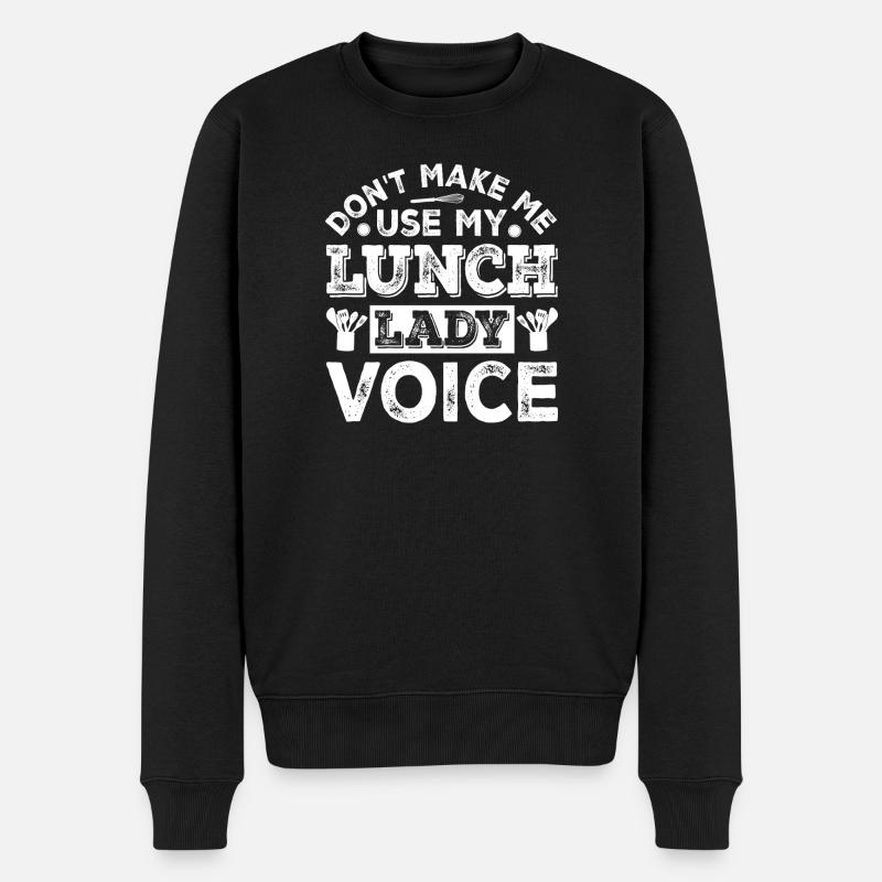Lunch Face Warnung Shirt - Männer Premium Bio Pullover - Schwarz