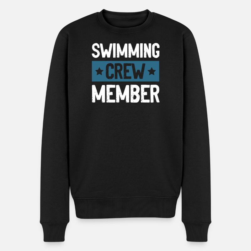 Swimming Crew - Männer Premium Bio Pullover - Schwarz