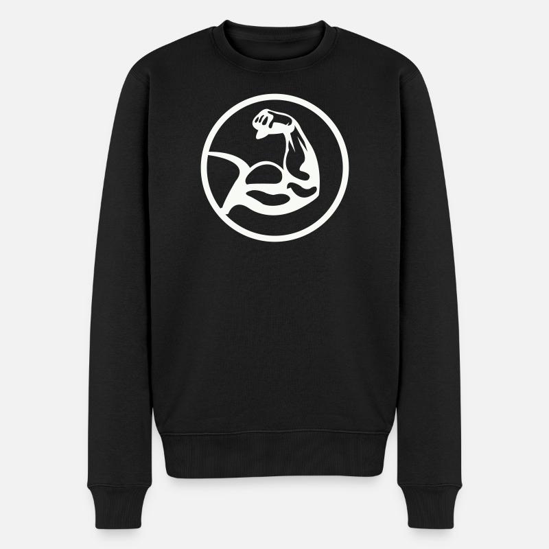 Biceps Black White - Men's Premium Organic Jumper - black