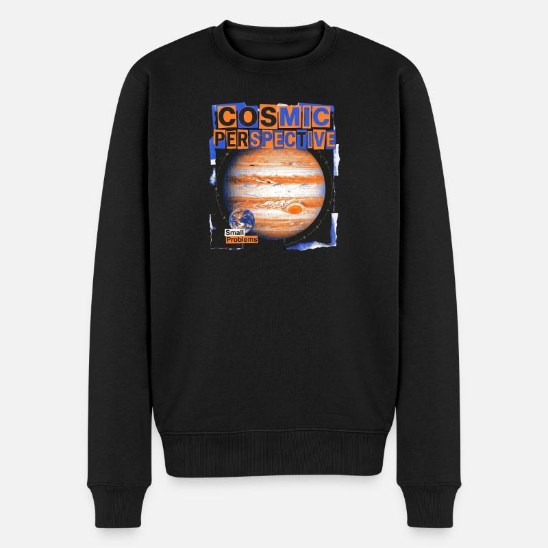 Cosmic Perspective - Männer Premium Bio Pullover - Schwarz
