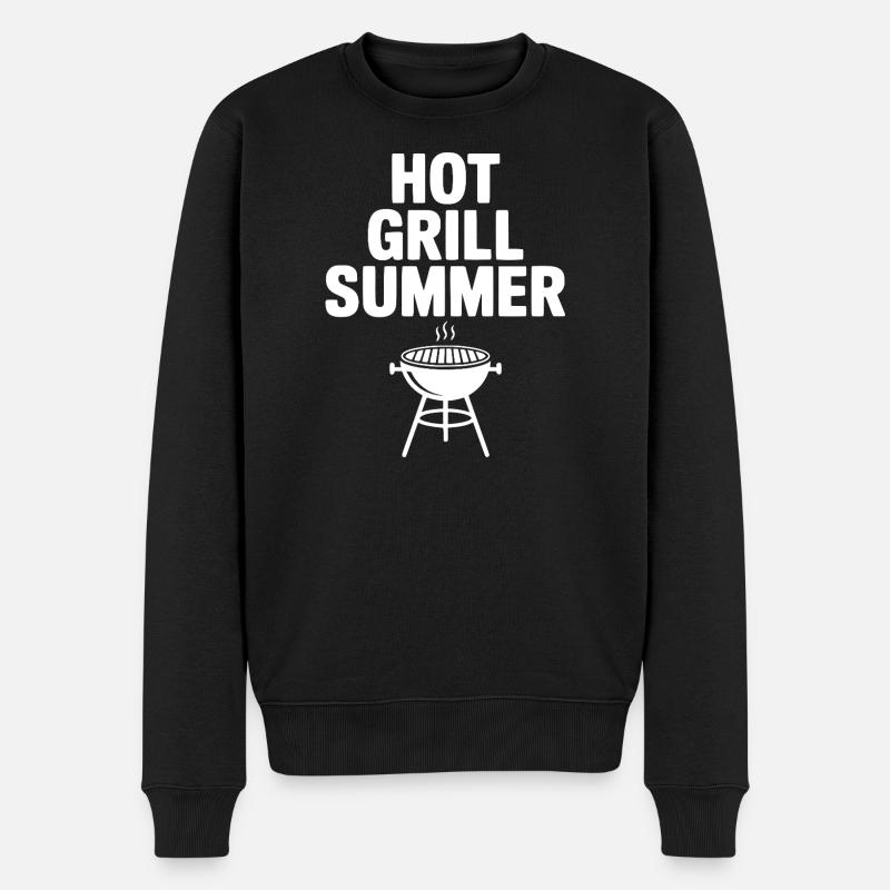 Hot Grill Summer - Männer Premium Bio Pullover - Schwarz