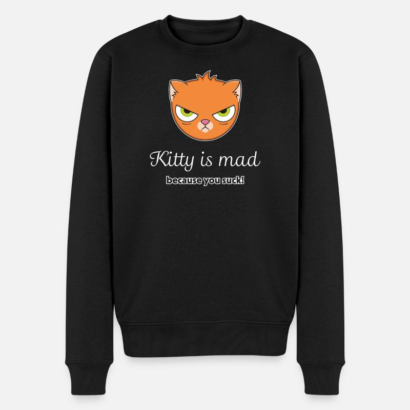 Chat en colère - Pull Premium bio Homme - noir