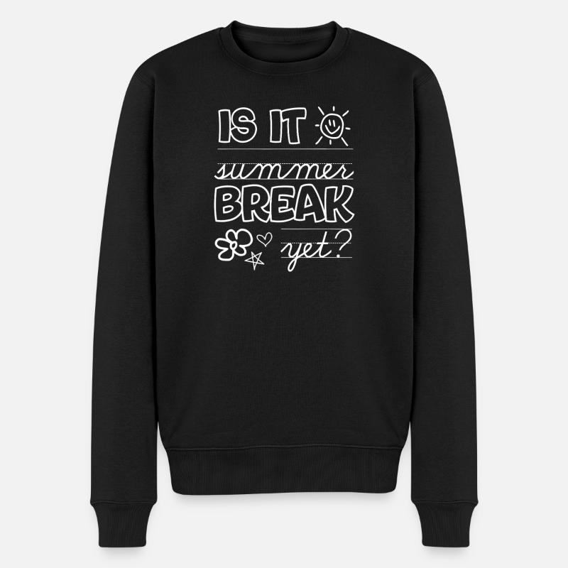 Sind schon Sommerferien? Doodle-Tippfehler - Männer Premium Bio Pullover - Schwarz