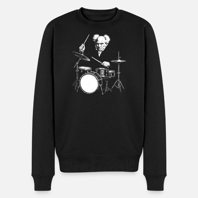 Schopenhauer Batteur Burst Silhouette - Pull Premium bio Homme - noir