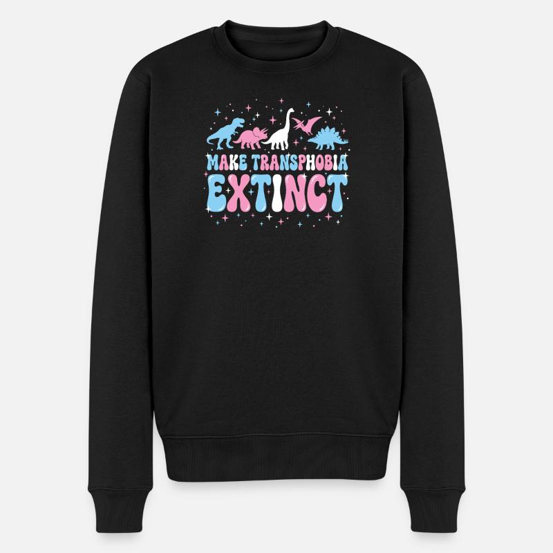 LGBTQ-Pride-Monat – Transphobie ausrotten - Männer Premium Bio Pullover - Schwarz