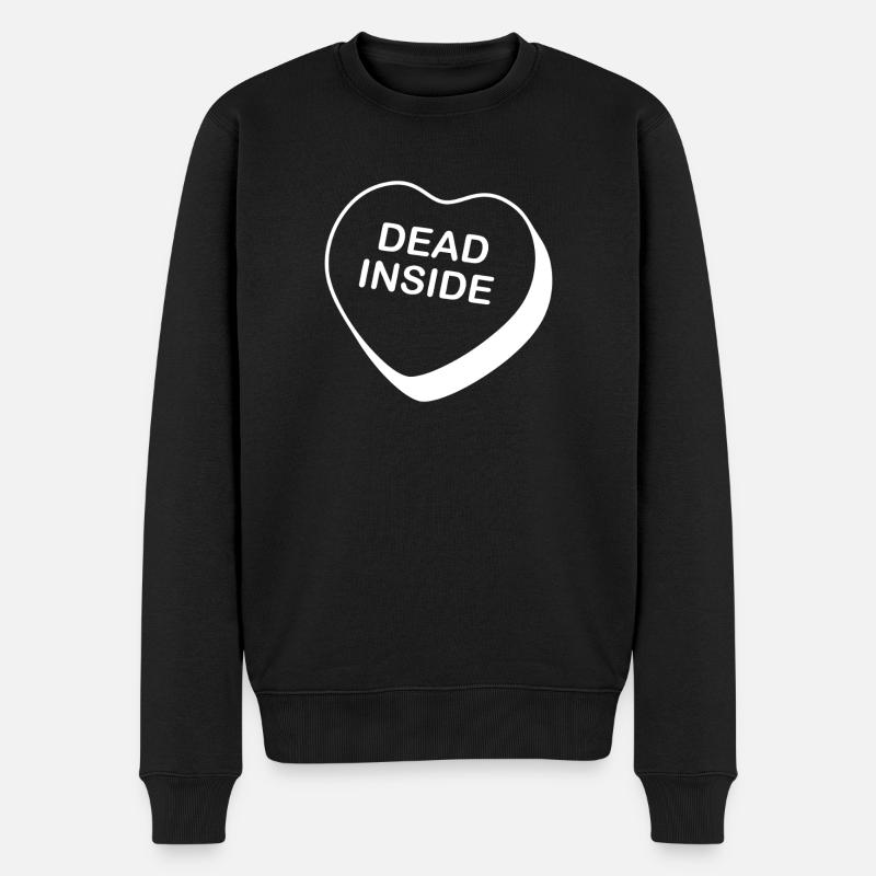 Dead Inside Heart Design - Männer Premium Bio Pullover - Schwarz