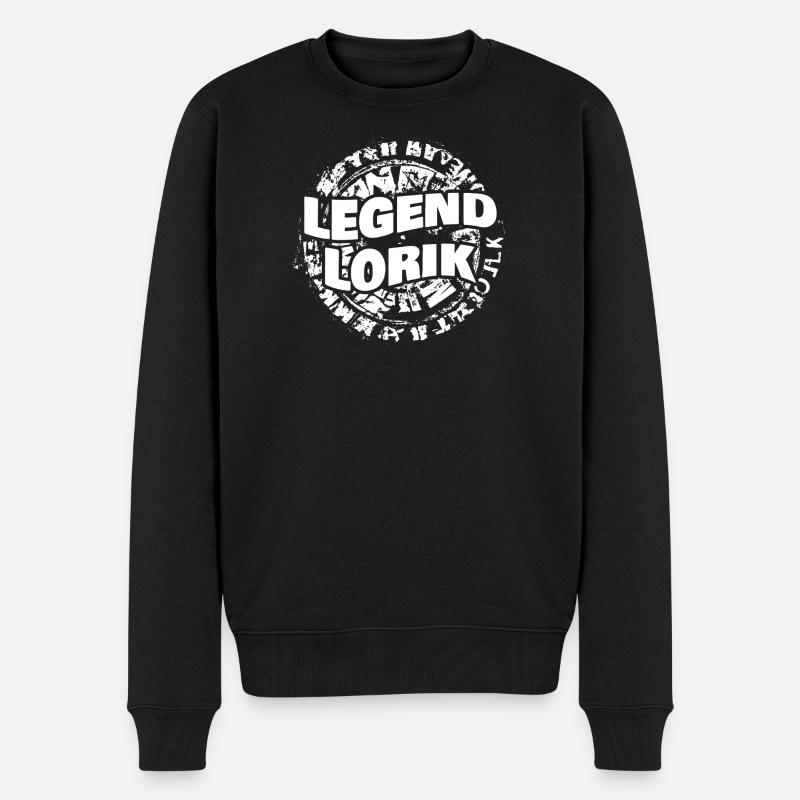 Vorname Lorik - Männer Premium Bio Pullover - Schwarz