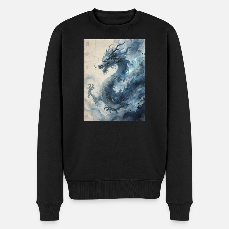 The Starry Night: Blue Dragon – Aether - Men's Premium Organic Jumper - black