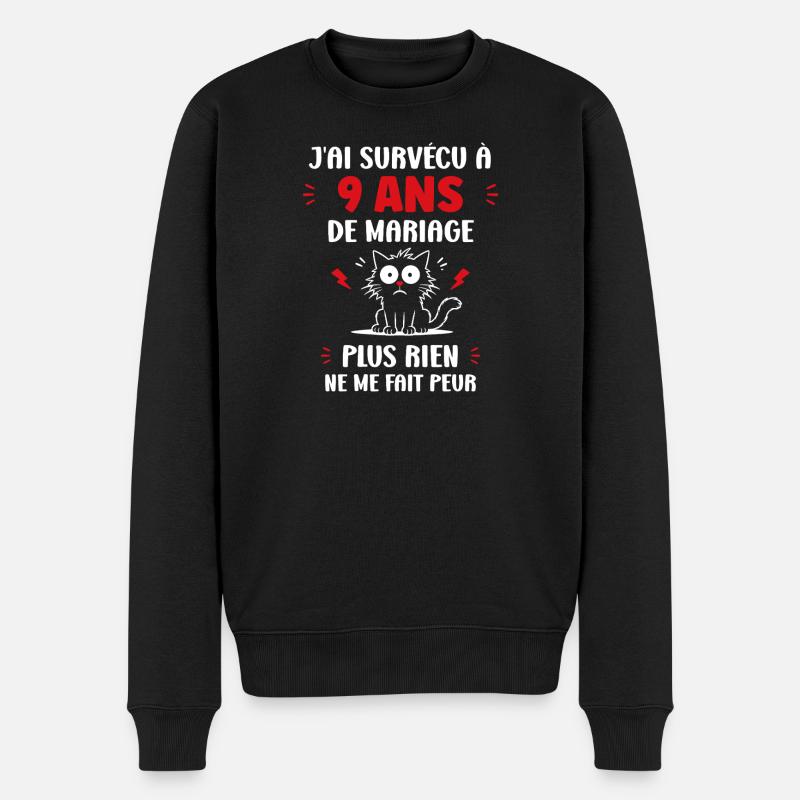 Survivre 9 ans de mariage - Pull Premium bio Homme - noir