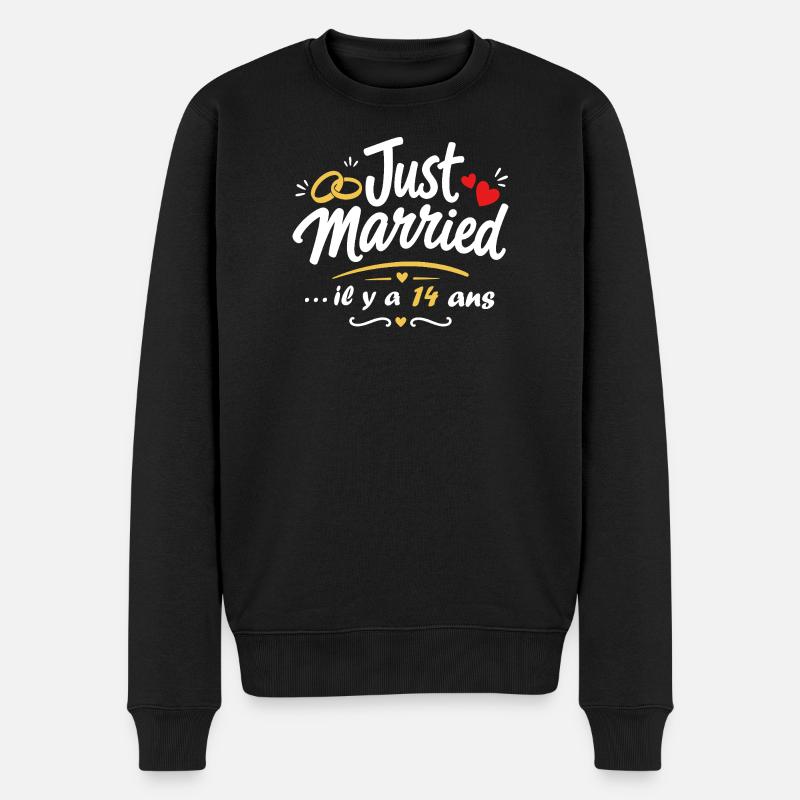 Just Married 14 Ans - Anniversaire - Pull Premium bio Homme - noir