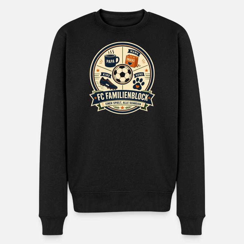 FC Familienblock - Männer Premium Bio Pullover - Schwarz
