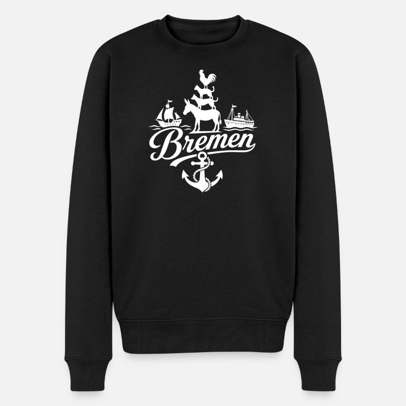 Bremen - Männer Premium Bio Pullover - Schwarz