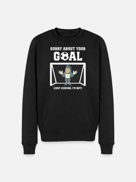 Lustiger Fußball-Torwart - Männer Premium Bio Pullover - Schwarz