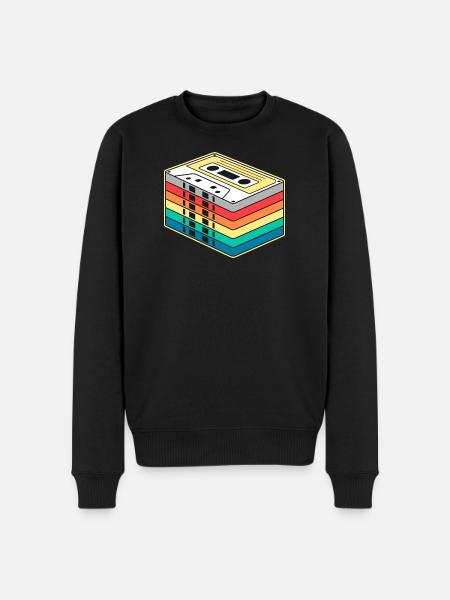 Vibrant Rainbow Kassette - Männer Premium Bio Pullover - Schwarz