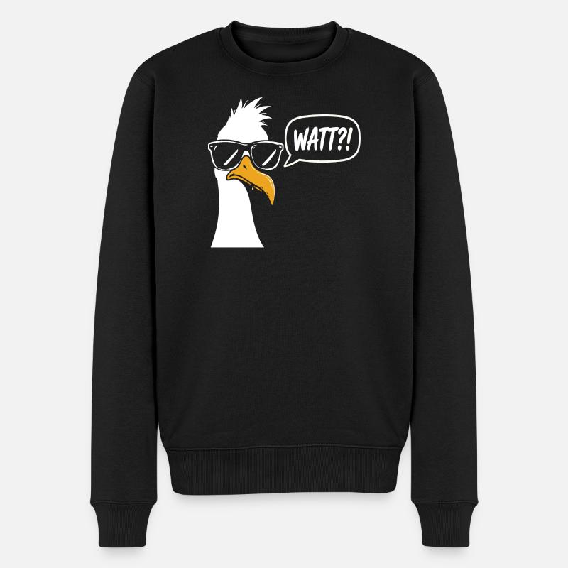 Sonnenbrillen Möwe mit Watt?! - Männer Premium Bio Pullover - Schwarz