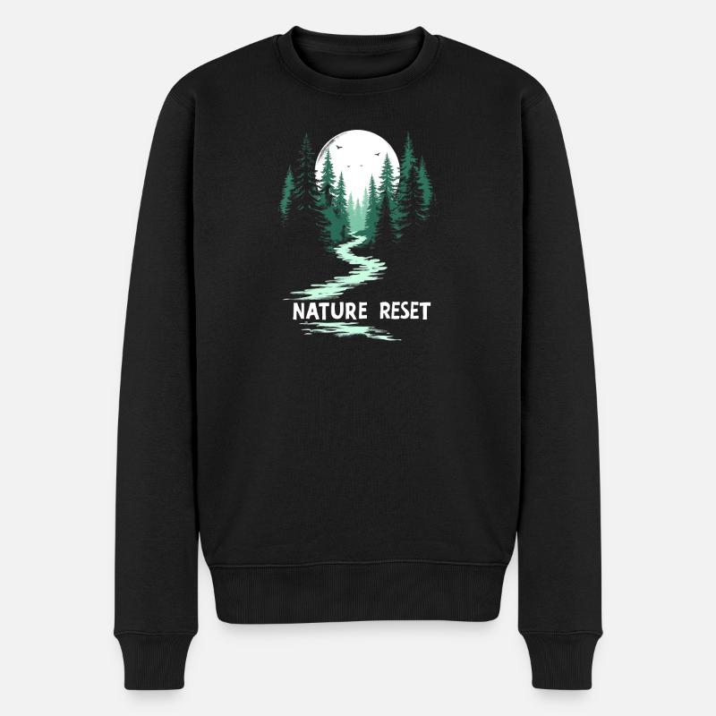 Errer lentement Marcher lentement Forêt - Pull Premium bio Homme - noir