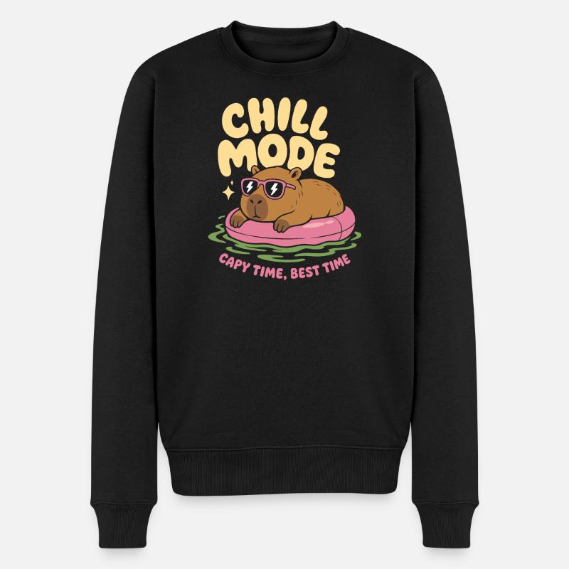 Chill Mode Capybara No Rush - Men's Premium Organic Jumper - black