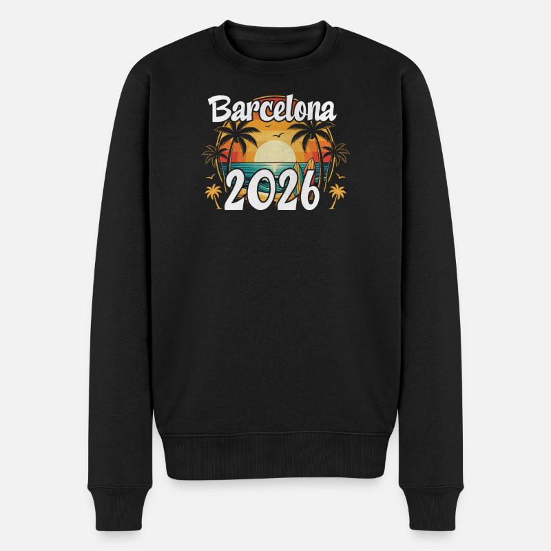 Barcelone 2026 - Pull Premium bio Homme - noir