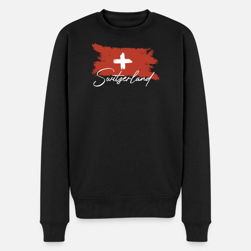 Drapeau suisse - Pull Premium bio Homme - noir