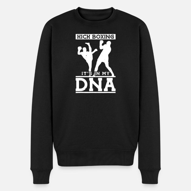 ADN du kickboxing : Poing & Silhouette - Pull Premium bio Homme - noir