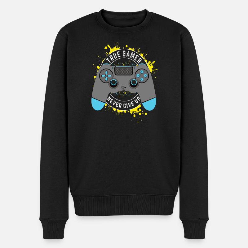 True Gamer - Ne jamais abandonner - Pull Premium bio Homme - noir