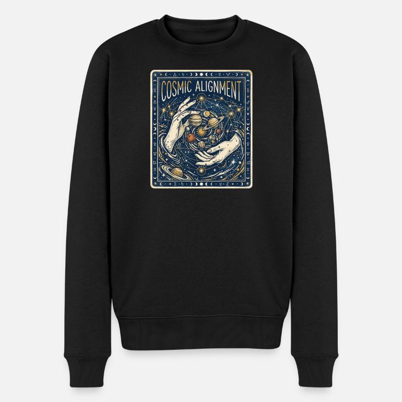 Cosmic Alignment - Männer Premium Bio Pullover - Schwarz