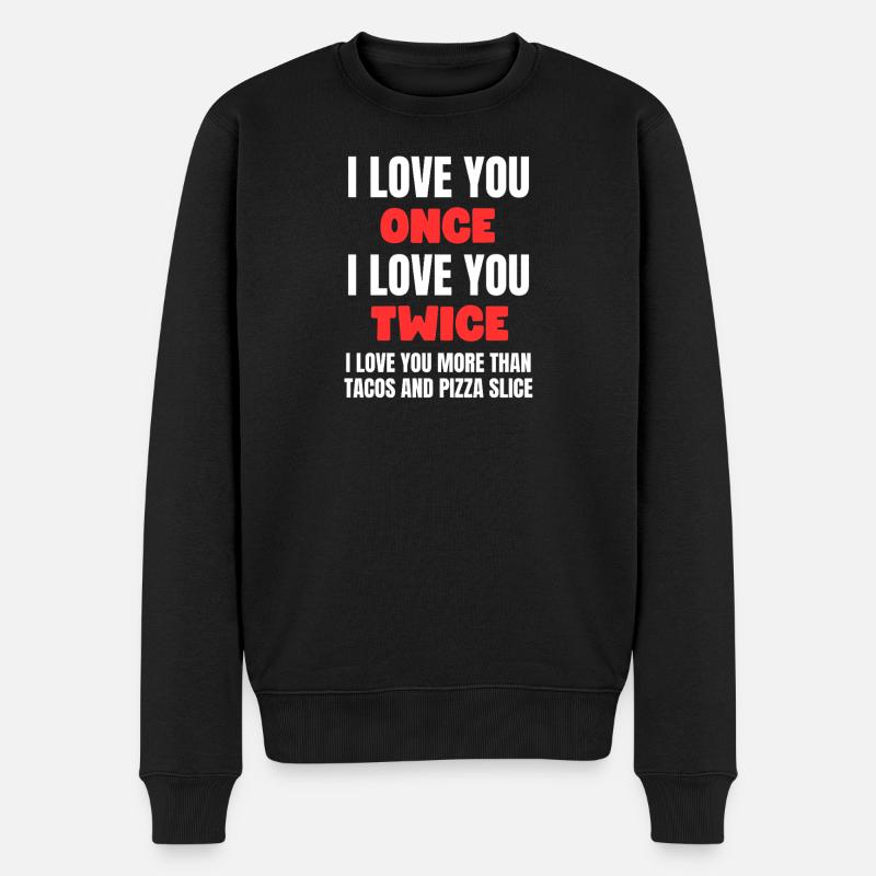 Mehr als Tacos und Pizza - Männer Premium Bio Pullover - Schwarz