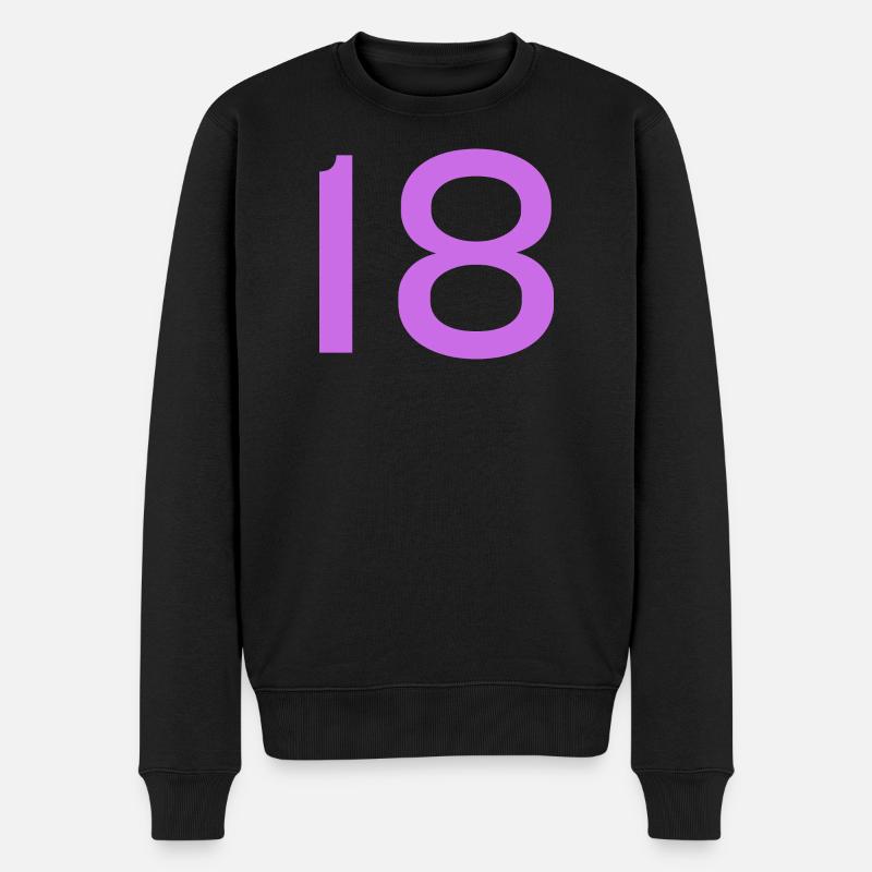 18 - Männer Premium Bio Pullover - Schwarz