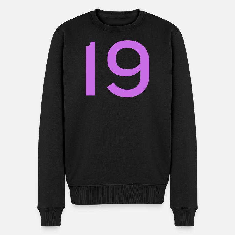 19 - Männer Premium Bio Pullover - Schwarz
