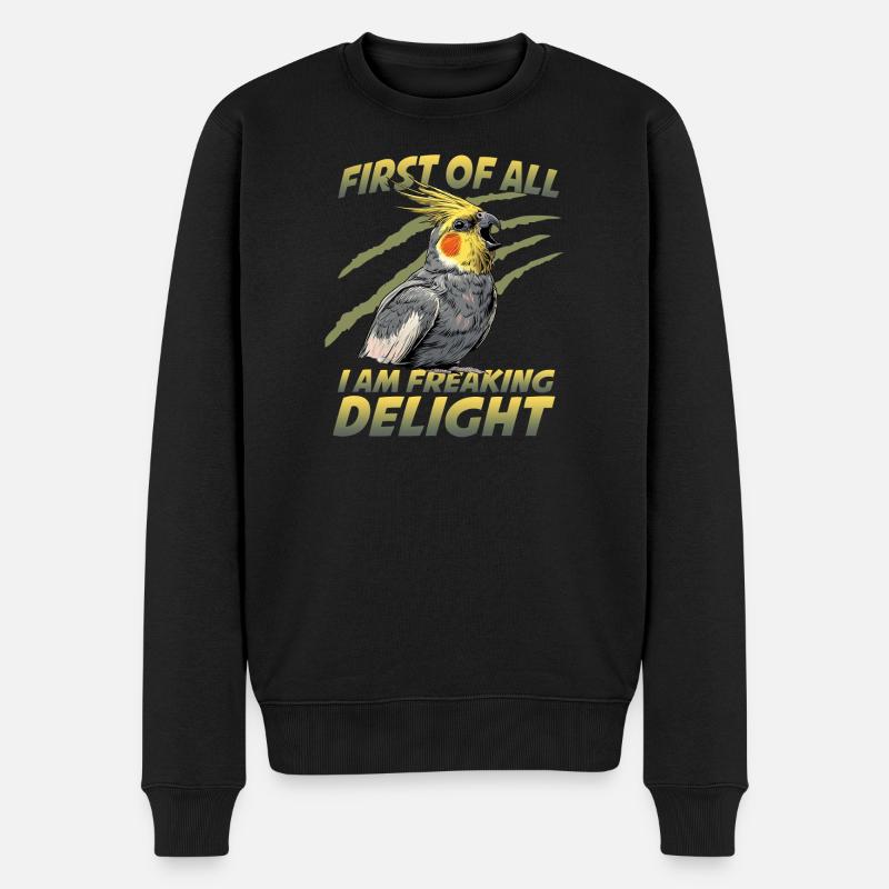 Perroquet oiseau calopsitte Nymphicus hollandicus - Pull Premium bio Homme - noir