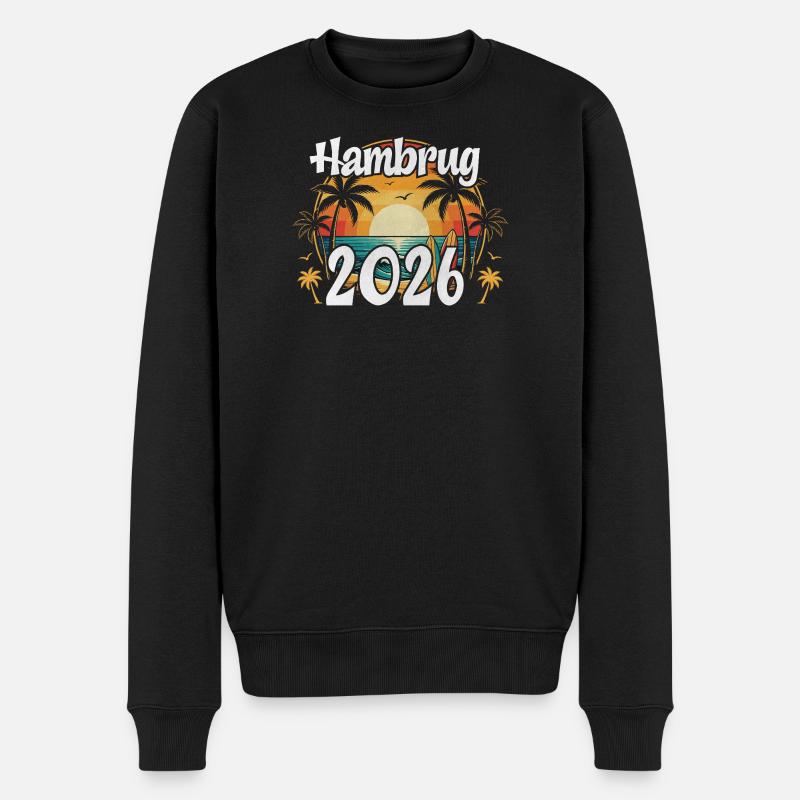 Hamburg 2026 - Männer Premium Bio Pullover - Schwarz