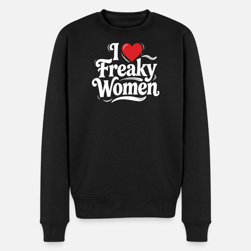 I Heart Freaky Women Tee - Männer Premium Bio Pullover - Schwarz