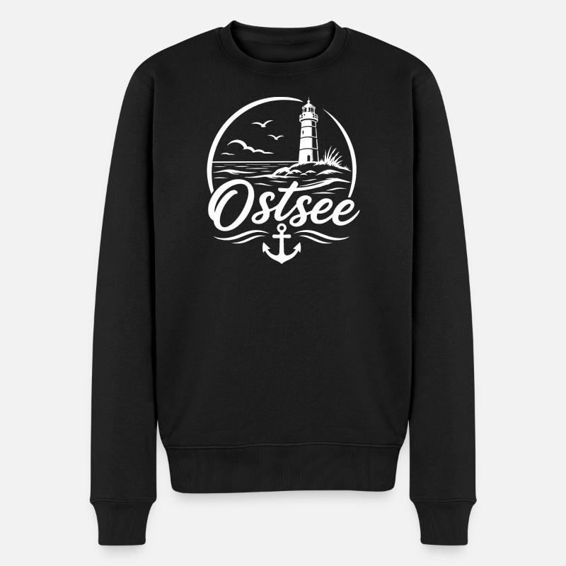 Ostsee - Männer Premium Bio Pullover - Schwarz