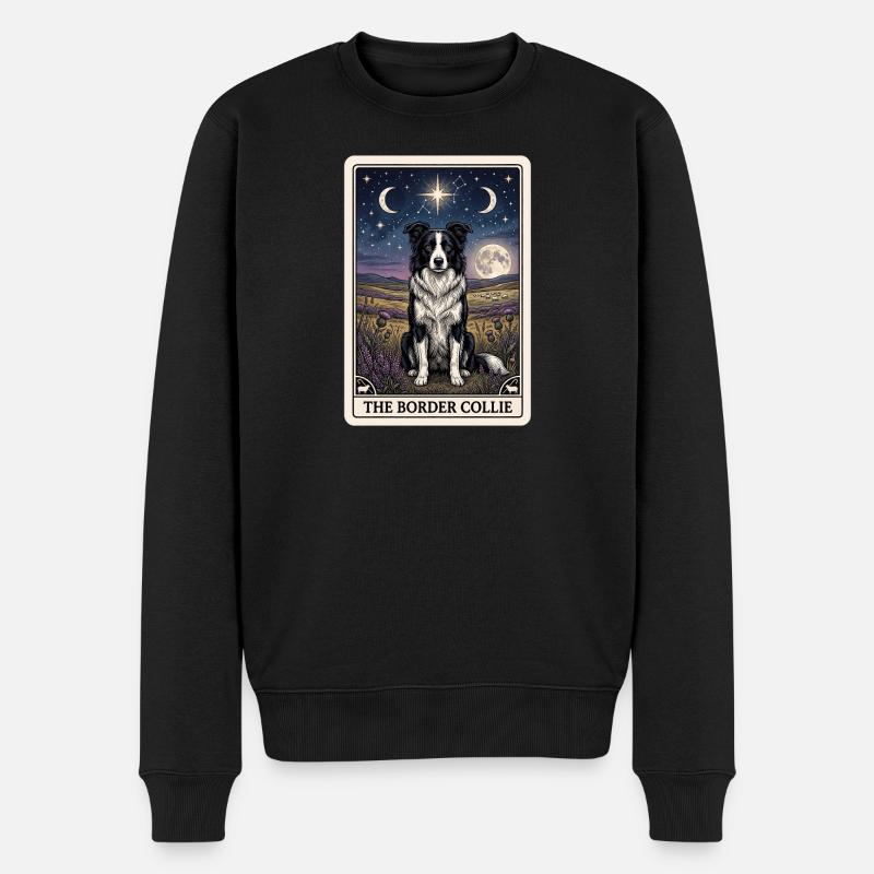 Border Collie Tarotkarte - Männer Premium Bio Pullover - Schwarz