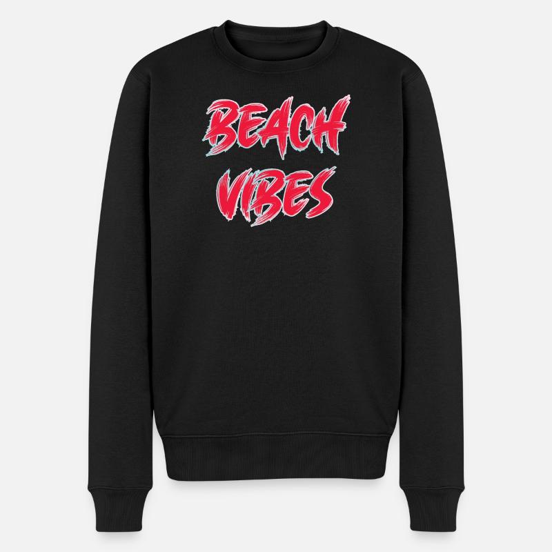 Beach Vibes - Männer Premium Bio Pullover - Schwarz