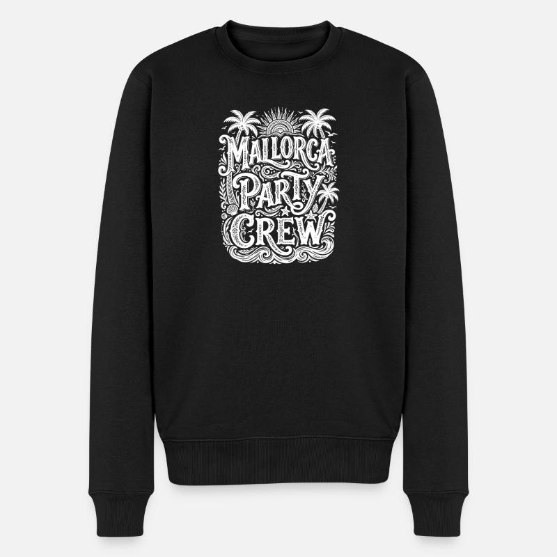 Mallorca Party Crew - Männer Premium Bio Pullover - Schwarz