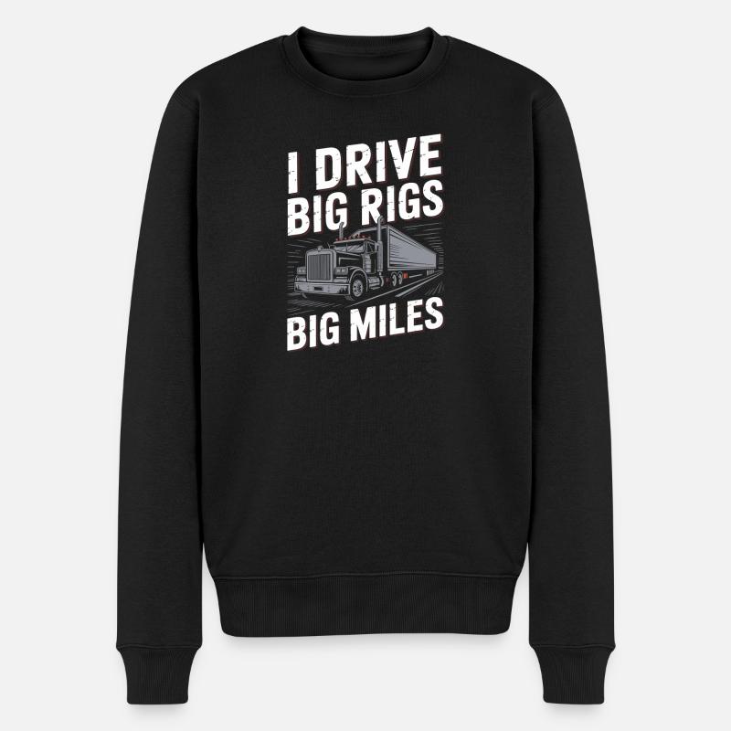 Trucker Fahrer Diesel Lastwagen Berufskraftfahrer - Männer Premium Bio Pullover - Schwarz
