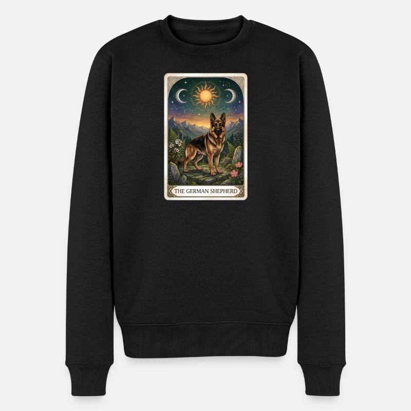 German Shepherd Tarot - Men's Premium Organic Jumper - black