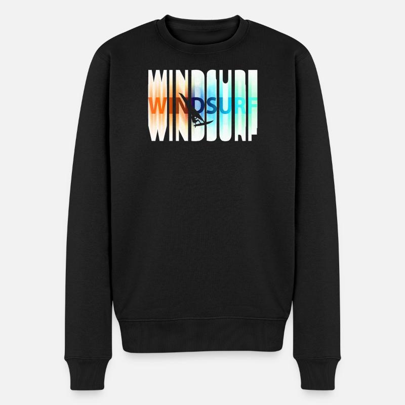 Schriftzug_bunt_windsurfen - Pull Premium bio Homme - noir