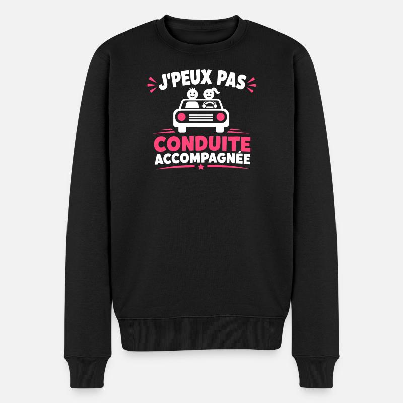 J'peux pas conduite accompagnée - Pull Premium bio Homme - noir