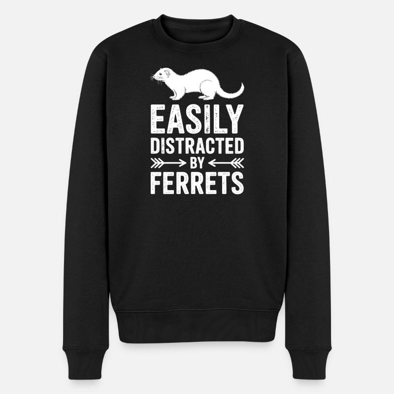 Frettchen Sprüche Lustiges Frettchen Geschenk - Männer Premium Bio Pullover - Schwarz