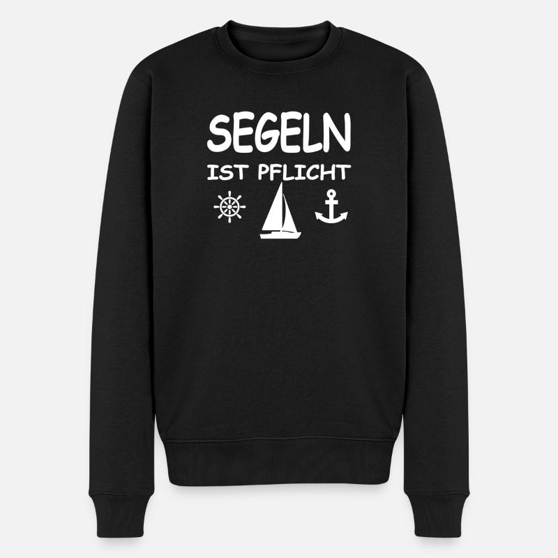 Segeln - Männer Premium Bio Pullover - Schwarz