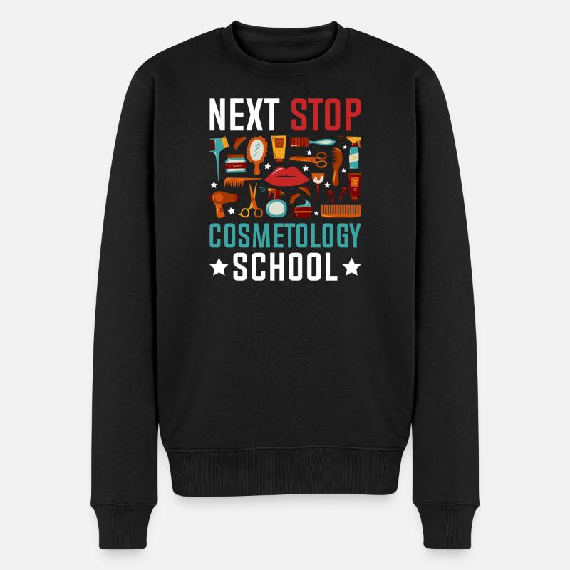 Next Stop Cosmetology School - Männer Premium Bio Pullover - Schwarz