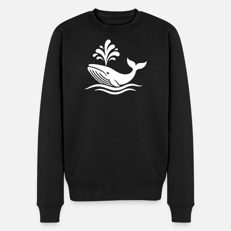 Wal - Männer Premium Bio Pullover - Schwarz
