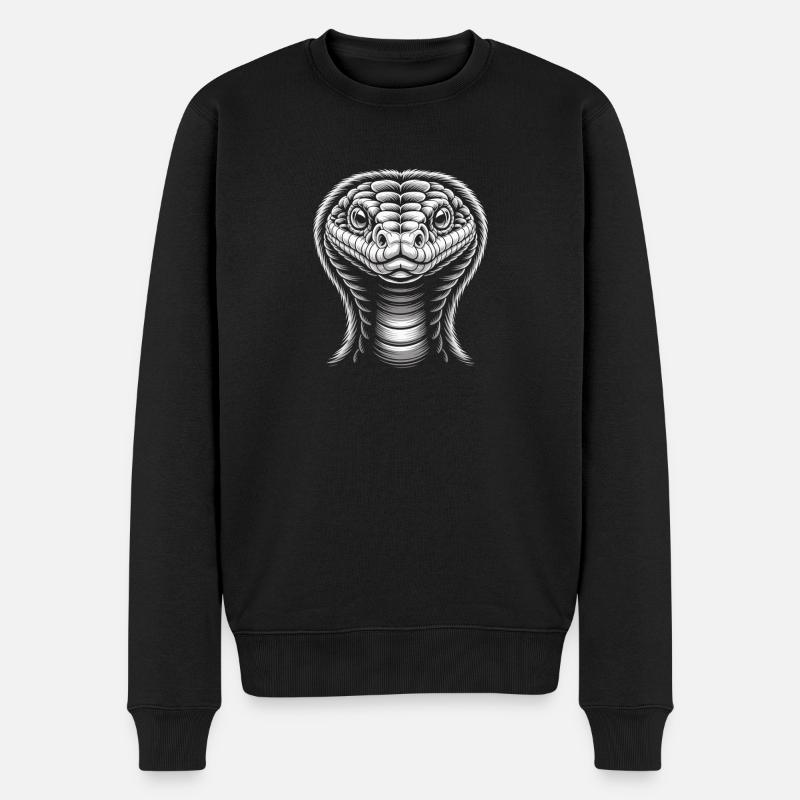 Tête de serpent blanc - Pull Premium bio Homme - noir